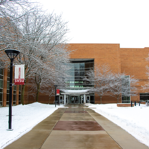 Picture of Curtis Hall Entrance During Winter